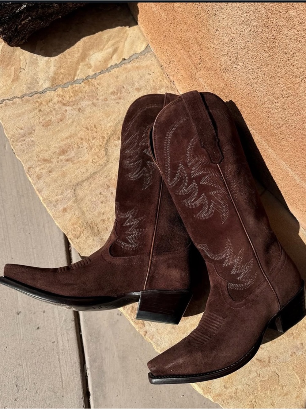Tecovas - The Annie in Coffee Deer Roughout (Brown Deerskin)